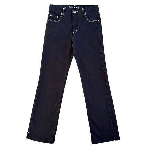 Lawman Jeans Women’s 9/10 L Long Black Gold Embellished Rodeo Western 1036 - Picture 2 of 15